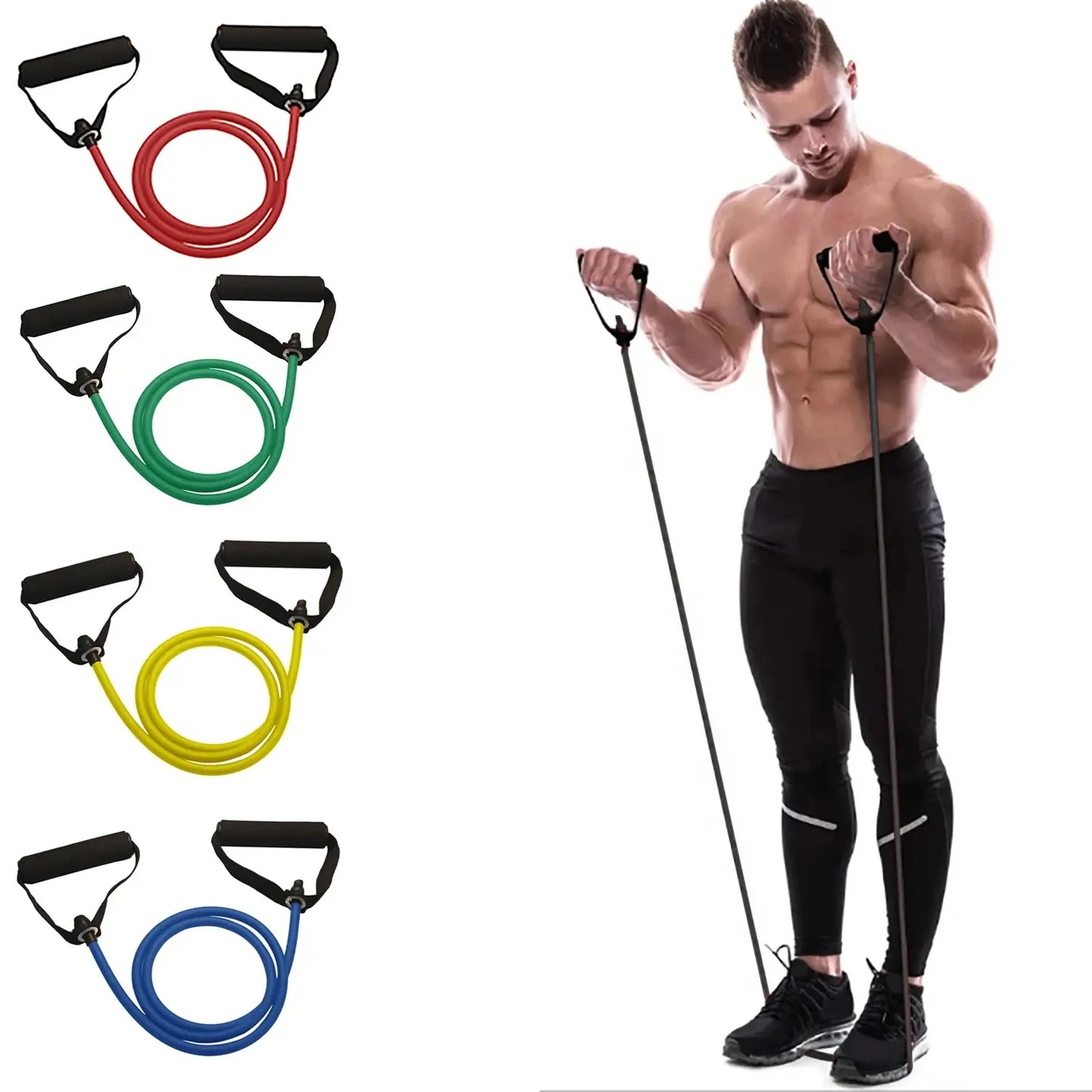 K94 Fitness Resistance Band with Handles – Portable Strength Training Band for Home Gym & Full Body Workouts
