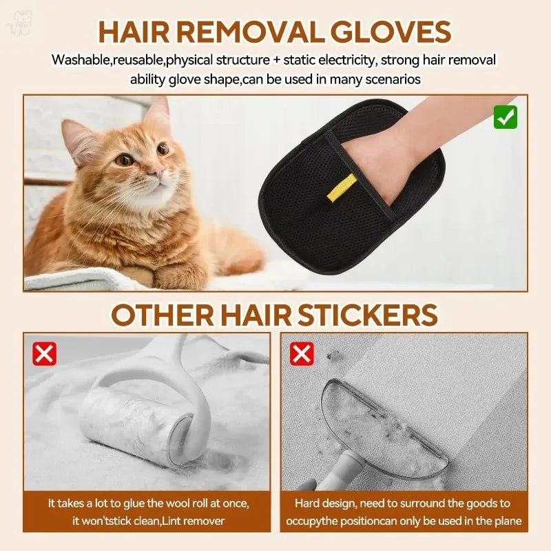 K94 Reusable Pet Hair Remover Glove – Washable Cat & Dog Hair Cleaning Tool