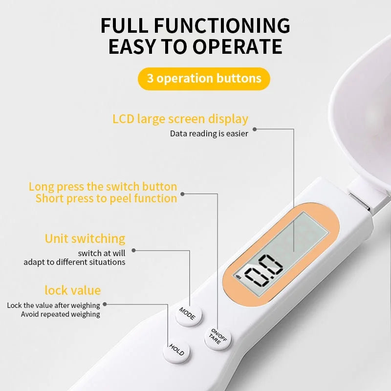 K94 Fitness Digital Measuring Spoon Scale – Precision Food Scale for Meal Prep, Protein, Coffee & Baking