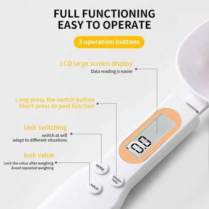 K94 Fitness Digital Measuring Spoon Scale – Precision Food Scale for Meal Prep, Protein, Coffee & Baking