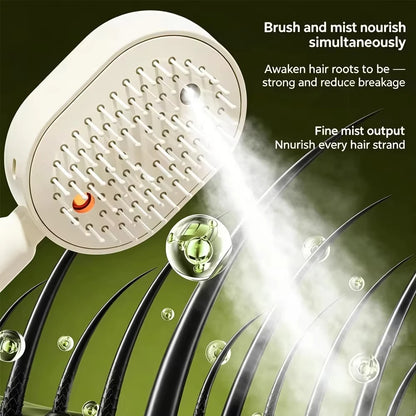 K94 3-in-1 Electric Scalp Massage & Hair Brush – Rechargeable Spray Detangling Comb
